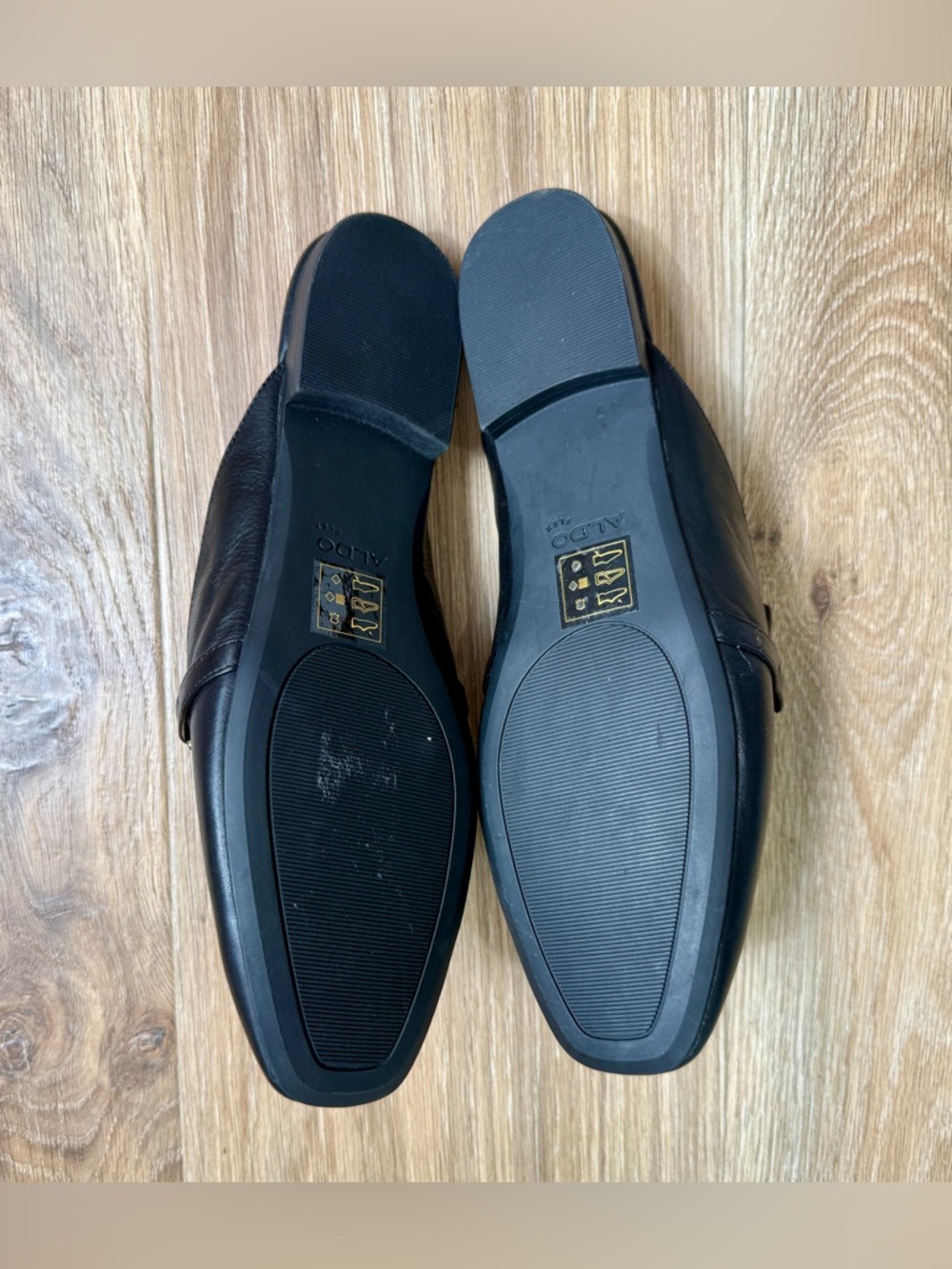 ALDO Black Leather Horsebit Mule Loafers Size 10 NWOB - Picture 6 of 7